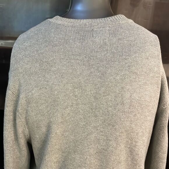 XL Chaps Denim super soft gray v-neck long sleeve crew neck 100% cotton sweater - Picture 8 of 11